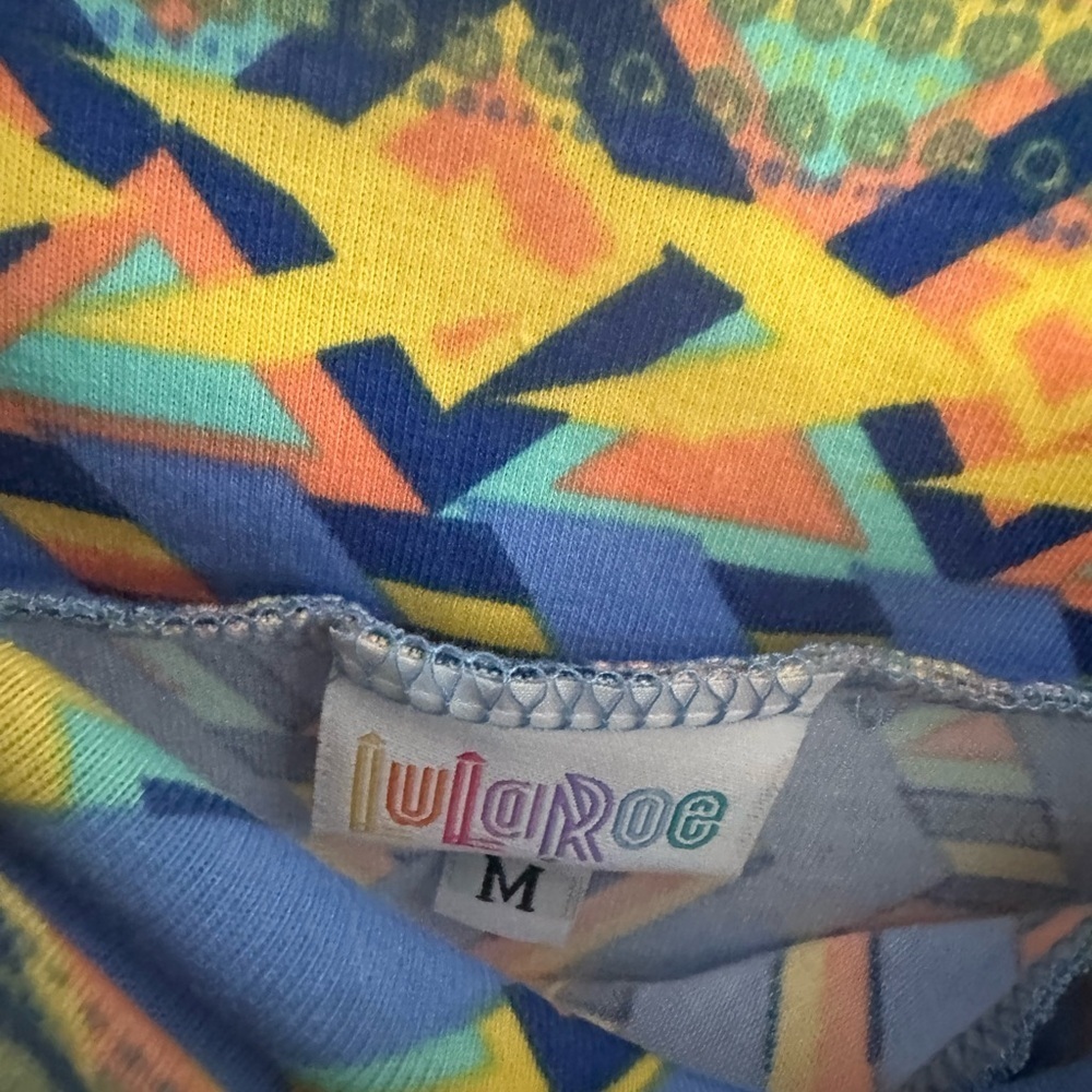 LuLaRoe Blue and Yellow A-Line Skirt - Picture 4 of 5
